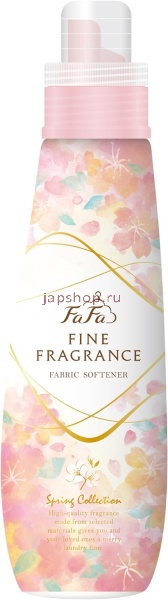 Ополаскиватели, Кондиционеры, 671000 NS FAFA JAPAN Fine Fragrance Spring Collection [Лимитированный выпуск] Парфюмированный кондиционер-ополаскиватель для белья, с ароматом цветущей сакуры и нотками жасмина и фиалки, бутылка с колпачком-дозатором 600мл. 1/12