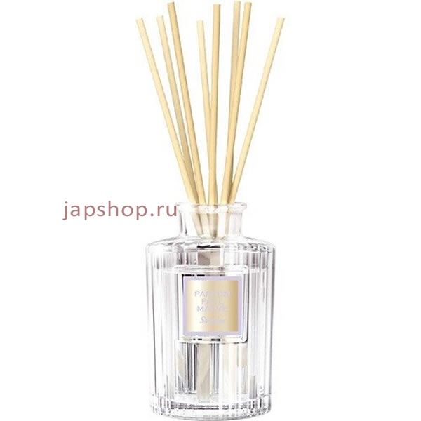 Освежители воздуха, 054352 Sawaday Scented Stick Parfum Pale Mauve Натуральный аромадиффузор для дома, с мягким фруктово-цветочным ароматом и нотками яблока и календулы, 8 палочек, стеклянный флакон, 70 мл