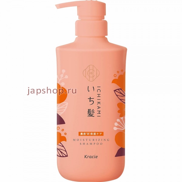 Шампуни, 722430 Ichikami Double Moisturizing Care Shampoo Шампунь для интенсивного увлажнения поврежденных волос, с ароматом абрикоса и цветущей горной вишни, 480 мл