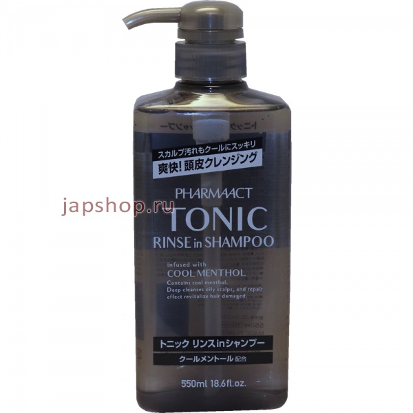 Шампуни, 037571 Pharmaact Tonic Rinse in Shampoo Шампунь тонизирующий для мужчин, 2 в 1, 550 мл