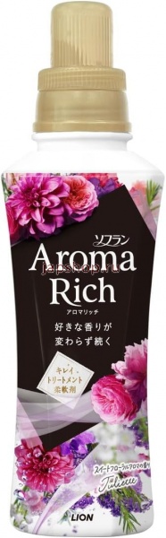 Ополаскиватели, Кондиционеры, 353041 LION Aroma Rich Juliette Кондиционер для белья с ароматом черной смородины, жасмина и ванили, 480мл. 1/16