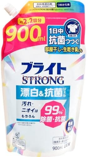 Отбеливатели для белья, 361909 LION Bright Strong Кислородный гель-отбеливатель для стойких загрязнений, с антибактериальным эффектом, сменная упаковка с крышкой 900мл. 1/12