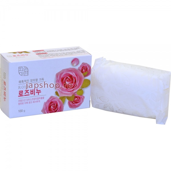 Туалетное мыло, 803830 Rose Beauty Soap Успокаивающее и увлажняющее туалетное мыло с экстрактом дамасской розы, 100 гр