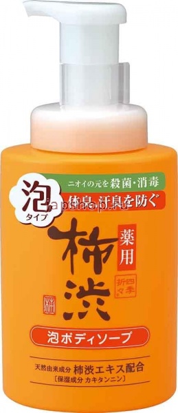 Для тела, 040038 KUMANO YUSHI Kakishibu Foam Body Soap Жидкое мыло-пенка для тела, антибактериальное, с экстрактом хурмы и гиалуроновой кислотой, 500мл. 1/16