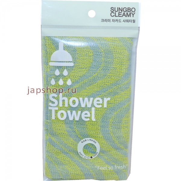 Мочалки, 101936 Jacquard Shower Towel Мочалка для тела с объёмным жаккардовым плетением, средней жёсткости, 23х95 см