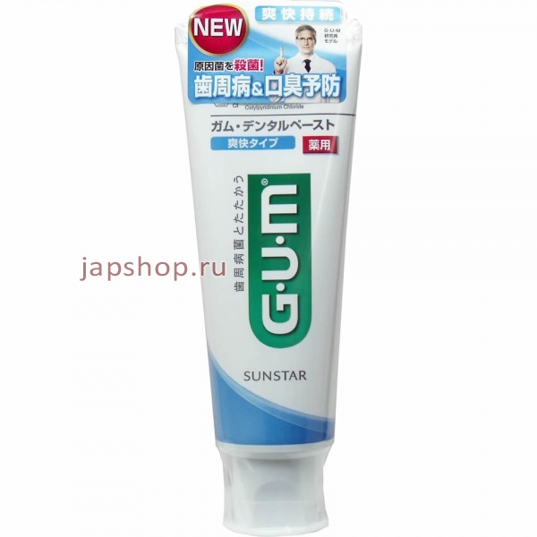 Зубные пасты, 010208 Sunstar Gum Dental Paste Refreshing Type Зубная паста для защиты зубов и десен, с освежающим вкусом мяты, 120 гр