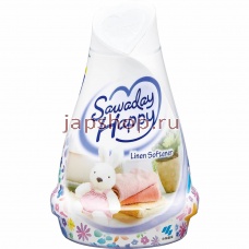 Освежители воздуха, 088241 Sawaday Happy Linen Softener Освежитель воздуха для комнаты, с элегантным ароматом цветочного кондиционера для белья, 120 гр