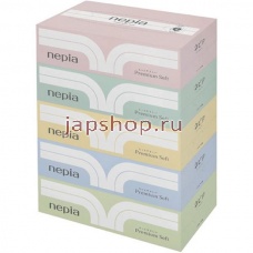 Бумажные полотенца и салфетки, 178523 Nepia Premium Soft Салфетки бумажные двухслойные, 197х217 мм, 180 шт. (спайка 5 пачек)