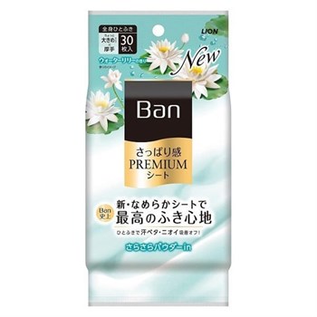 333180 LION Ban Premium Refresh Shower Sheets Дезодорант для всего тела в форме салфеток с пудрой Цветущий лотос 30 шт 333180 - фото 1024