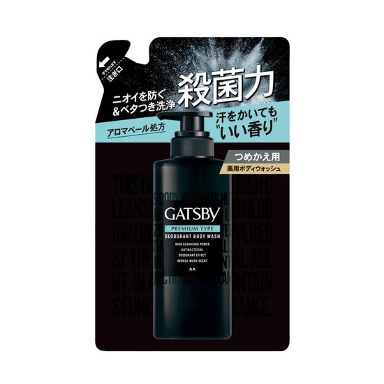 Mandom Gatsby Premium Type Мужское жидкое мыло  для глубокого очищения травы и мускус м/у 320мл 123388