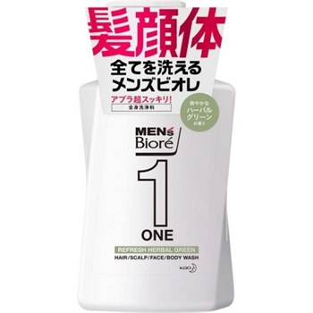 350145 КAO Men's Biore One Очищающий гель для лица, тела и волос Все в одном с ароматом трав 480 мл 350145 - фото 1051