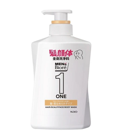 КAO Men's Biore One Очищающий гель для лица, тела и волос Все в одном с фруктовым ароматом 480мл 350121