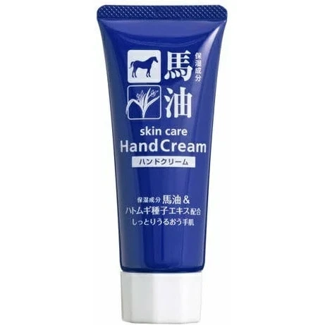 Kumano Yushi Horse Oil & Hatomugi Hand Cream Крем для рук с лошадиным жиром и экстрактом бусенника 60г 833298