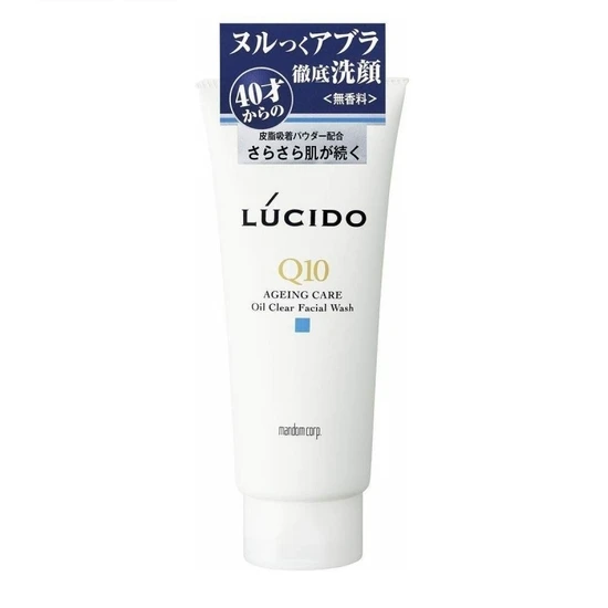 Mandom Lucido EX Oil Clear Мужская пенка для умывания с коэнзимом Q10 и экстрактом зеленого чая без аромата 130г 100570