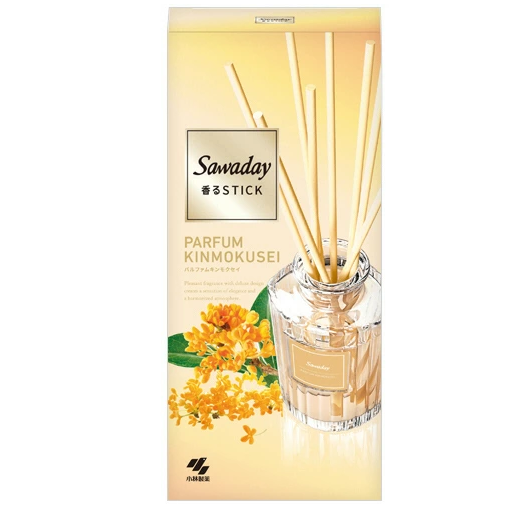 086483 KOB Kobayashi PARFUM KINMOKUSEIАроматический диффузор для дома с палочками Османтус рифлёный флакон + наполнитель + палочки) 70 мл 086483 - фото 1379