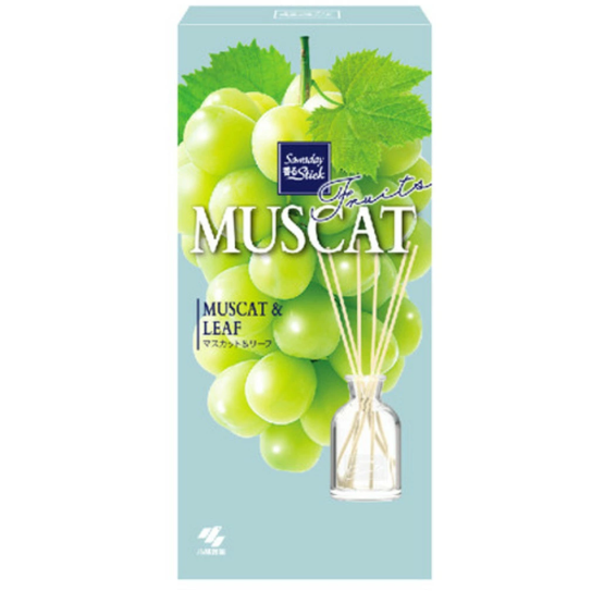 087978 KOB Kobayashi MUSCAT FRUITS Ароматический диффузор для дома с палочками Виноград стеклянный флакон + наполнитель + палочки 70 мл 087978 - фото 1381