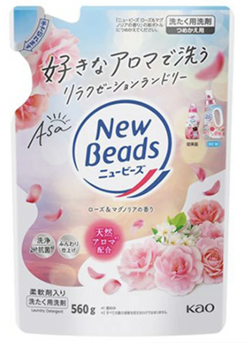 449238 КAO New Beads Fragrance Gel  Гель для стирки с кондиционером с ароматом розы и магнолии м/у  560г 449238 - фото 1417