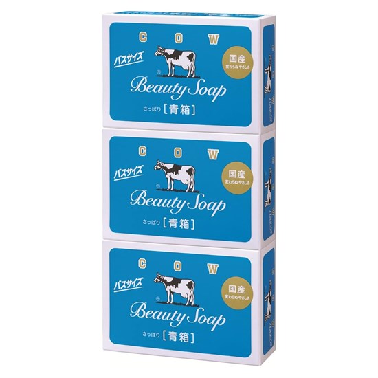011808 COW Blue Box Молочное освежающее туалетное мыло с ароматом жасмина 3шт по 130г 011808 - фото 1422