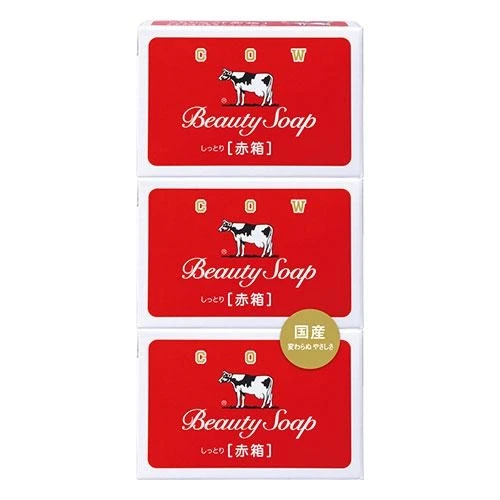 Cow Red Box Soap Молочное увлажняющее туалетное мыло с ароматом розы 3Х90г 012423