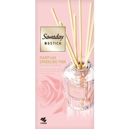044636 KOB Kobayashi PARFUM SPARKLING PINK Ароматический диффузор для дома рифлёный флакон + наполнитель + палочки 70 мл 044636 - фото 1480