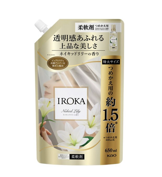 Парфюмированный кондиционер для белья KAO IROKA с ароматом белой лилии и мускуса м/у 650 мл 437341