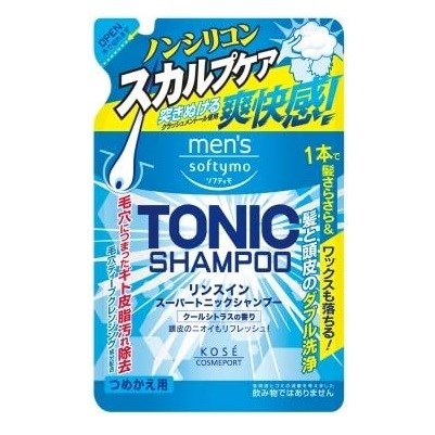 KOSE Cosmeport SOFTYMO Мужской шампунь-кондиционер для волос и кожи головы с краш-ментолом м/у 400 мл 315608