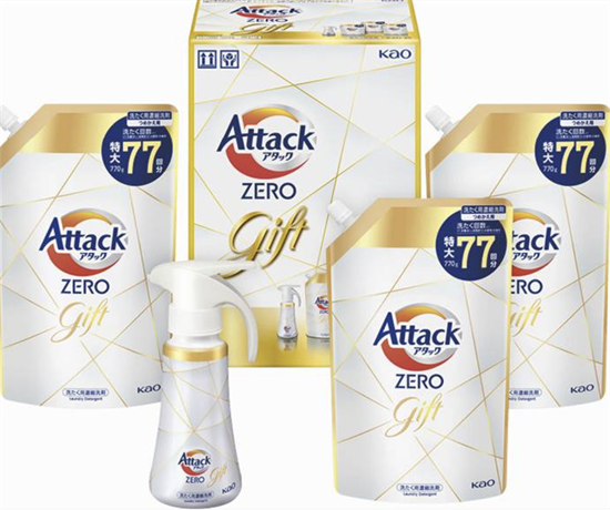 433794 KAO Attack ZERO One-Handed Gift K AN-40 Средство для стирки суперконцентрированное флакон 380мл + 3 м/у по 770мл 433794