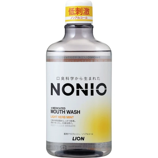 LION Nonio Ополаскиватель для полости рта с длительным освежающим эффектом и легким ароматом трав и мяты 600 мл 259398