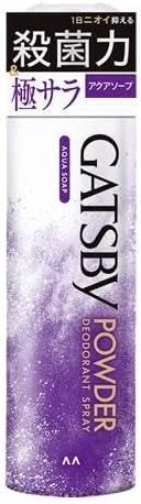 101645 Mandom Gatsby Deodorant Powder Мужской дезодорант-антиперспирант с ментолом и пудрой для гладкости кожи Акватическая свежесть 130 г 101645