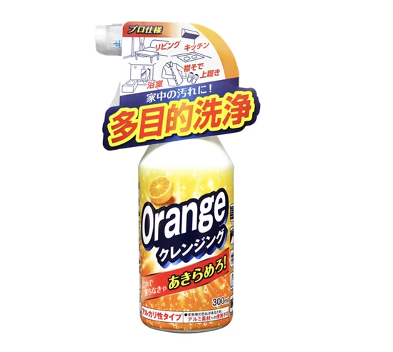 006630 YUWA Tomokazu Orange Cleansing Премиальное универсальное чистящее средство с маслом апельсина для удаления жира, масляных пятен и следов от скотча на кухне и в доме 300мл 006630