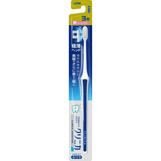 247005 LION Clinica Advantage Зубная щётка 3-рядная с плоским срезом и тонкой ручкой средняя жёсткость 1шт 247005