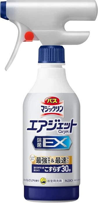 453228 KAO MagicClean Airjet EX Пенящееся чистящее и дезодорирующее средство для ванной (антибактериальное, быстрого действия, аромат трав) 390 мл 453228