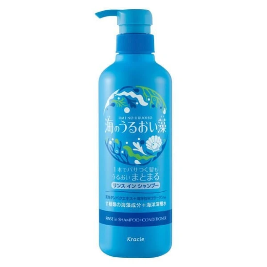 Kracie Umi No Uruoiso Moisture Шампунь-кондиционер с экстрактами морских водорослей  цветочно-морской аромат 490мл 758064