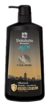 024458 LION Shokubutsu Мужской освежающий крем-гель для душа с экстрактом солода Cool Sport, 500 мл 024458 - фото 339