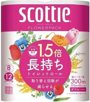 263508 Мягкая туалетная бумага Crecia "Scottie Flower PACK 1.5" плотной намотки, двухслойная 8 рулонов (37,5 м) / 8 263508 - фото 344