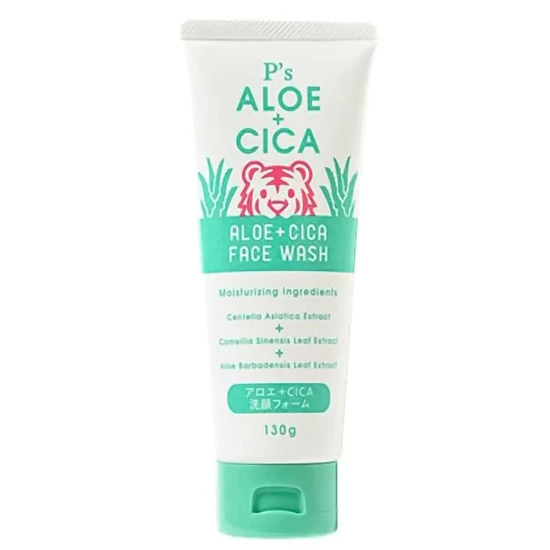 Kumano Yushi P's ALOE+CICA Face Wash Пенка для умывания с экстрактом алоэ и центеллы азиатской 130г 831171