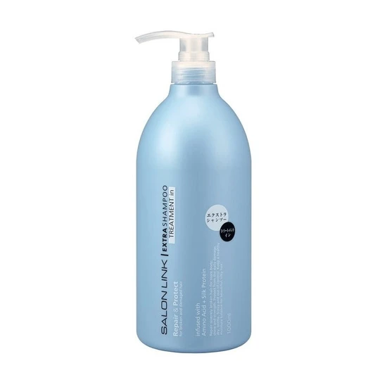 Kumano Yushi Salon Link Extra Treatment in Shampoo Восстанавливающий шампунь-маска для волос с протеинами шелка 1000мл 022812