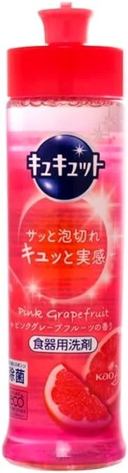 KAO CuCute Pink Grapefruit Средство для мытья посуды, овощей и фруктов 240мл 288455