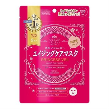 388992 KOSE Clear Turn Princess Veil Aging Care Mask Хлопковая маска для лица 5-в-1 8шт 388992 - фото 641