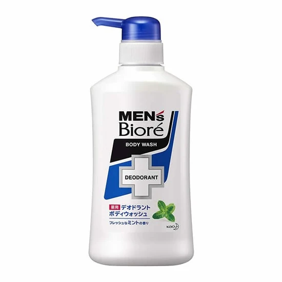 KAO Men's Biore Увлажняющее и дезодорирующее мужское жидкое мыло для тела с ароматом мяты 440мл 306074
