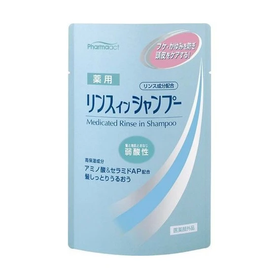 Kumano Yushi Pharmaact Mild Acidity Medicated Rinse in Shampoo Шампунь-кондиционер против перхоти и зуда кожи головы м/у 350мл 016576