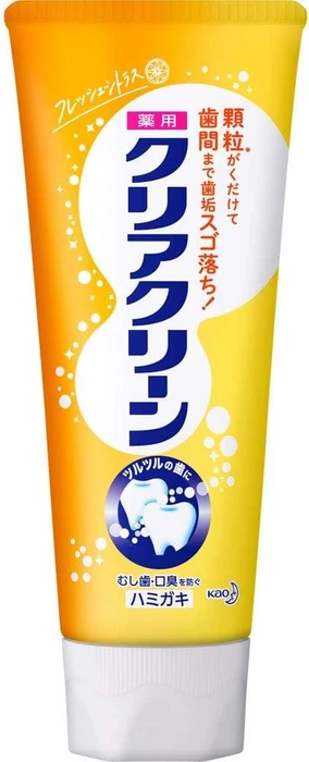 KAO Clear Clean Fresh Citrus профилактическая зубная паста с микрогранулами, комплексного действия, вкус апельсина, 120г. 386199