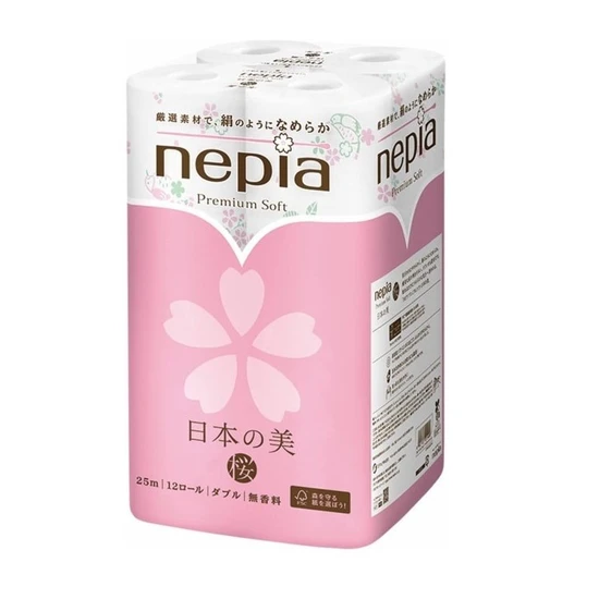 Nepia Japanese Beauty Туалетная бумага двухслойная с рисунком без аромата 12Х25м 273488