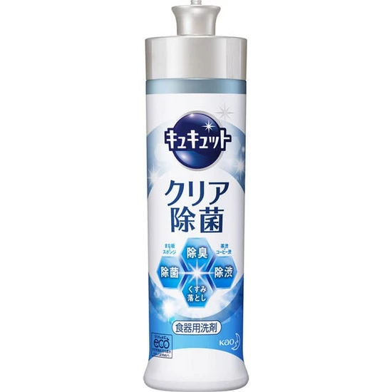KAO CuCute Clear Sterilization Средство для мытья посуды и кухонных раковин с лимонной кислотой аромат грейпфрута / от стойких загрязнений 220 мл 433930