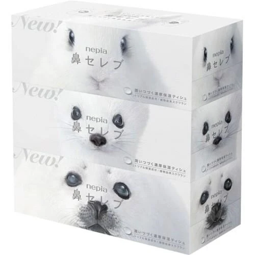Nepia Hana-Celeb Tissue Бумажные двухслойные салфетки 3Х200шт 636078