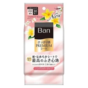 Lion Ban Premium Refresh Shower Sheets Дезодорант для всего тела салфетки без пудры Волшебные цветы 30шт 333401