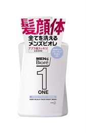 КAO Men's Biore One Очищающий  гель для лица, тела и волос Все в одном с легким ароматом цветочного мыла 480мл 366771