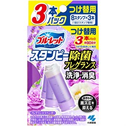 059982 KOBAYASHI Bluelet Stampy Lavender Дезодорирующий очиститель-цветок для туалетов, с ароматом лаванды, запасной блок 28гХ3шт 059982