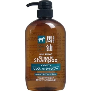 Kumano Yushi Horse Oil Rinse in Shampoo Шампунь-кондиционер для поврежденных и ломких волос с лошадиным маслом 600мл 830020
