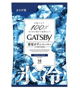 Mandom Gatsby Body Wipes Deodorant Ice-Type Мужской дезодорант-антиперспирант для всего тела салфетки с ментолом цитрус 10 шт 112726